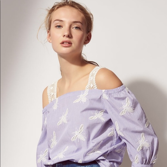 Sandro Tops - Sandro Paris Cotton top with bare shoulders